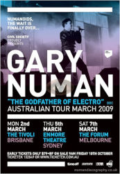 Gary Numan 2009 Tour Poster
